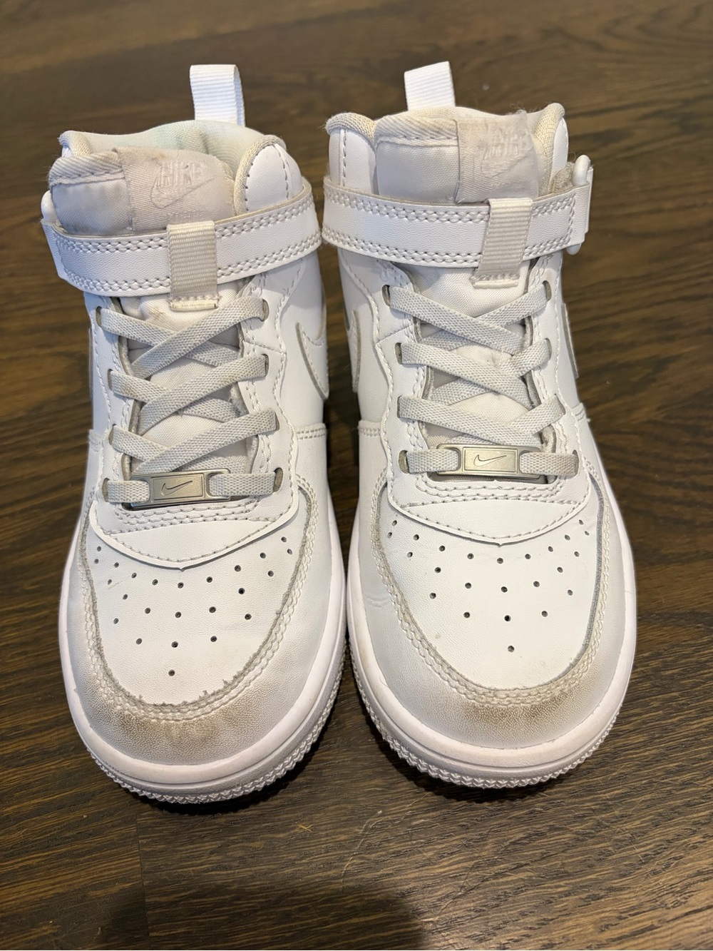 Nike White High-Top Kids' Sneakers with Strap - Picture 3 of 5